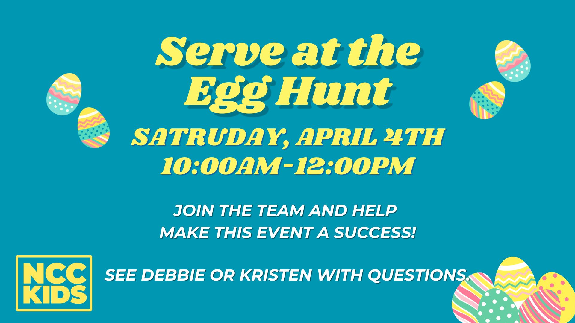 Serve at the Easter Egg Hunt